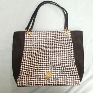 Ralph Lauren Black Houndstooth large bag tote Like new